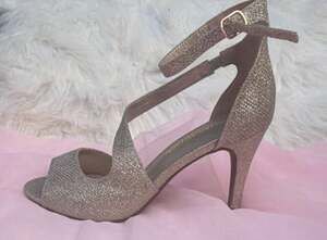 Dream Pairs Gold Glitter Heels Ankle Strap Stiletto Prom Wedding Shoes 5.5